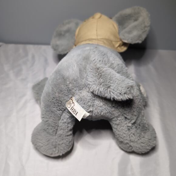 RBI Ron Banafato Inc Elephant Plush Scout Safari Hat Grey Soft Stuffed Animal - Picture 5 of 12